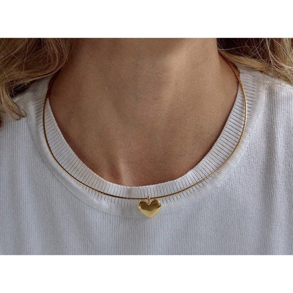 Baublebar Jelane Heart Pendant Necklace Nwot Gold Colot